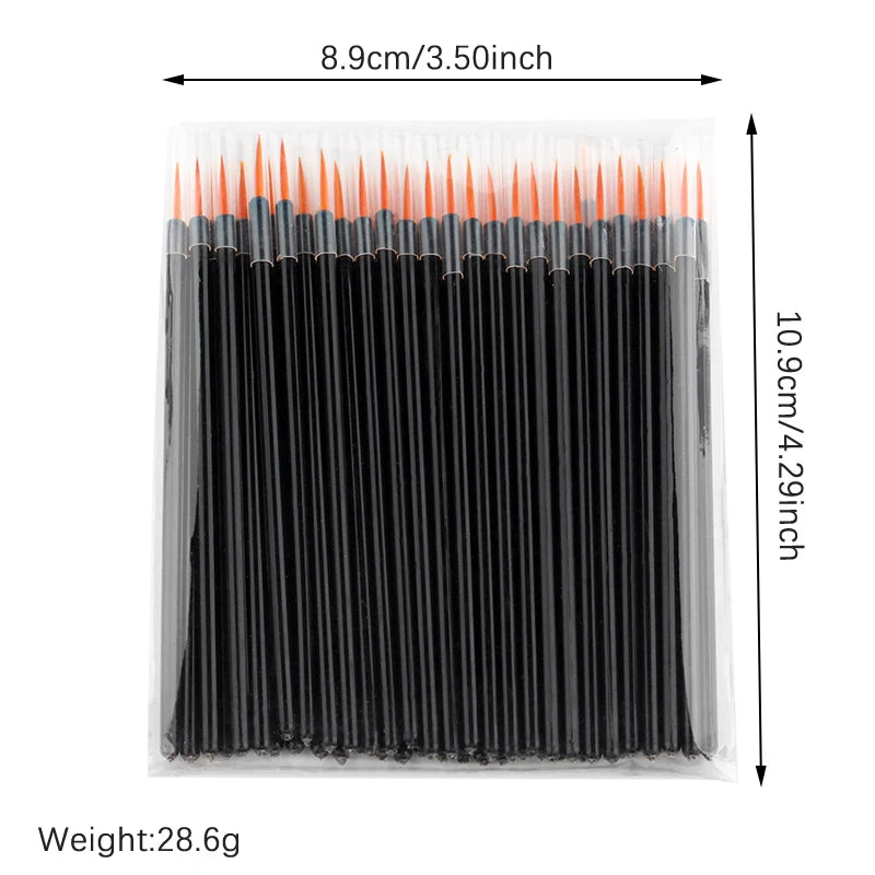 50 Einweg Eyeliner Pinsel für präzise Linien – hygienisch - professionell schwarz