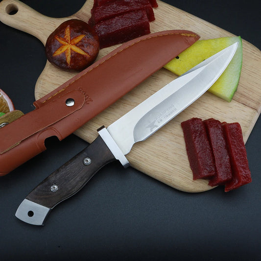 Kochmesser mit Holzgriff und scharfer Klinge aus langlebigem Stahl für vielseitiges Schneiden