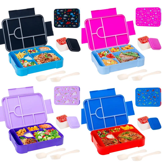 Niedliche Kinder Bento Box: 2-fach, Mikrowellengeeignet, Auslaufsicher