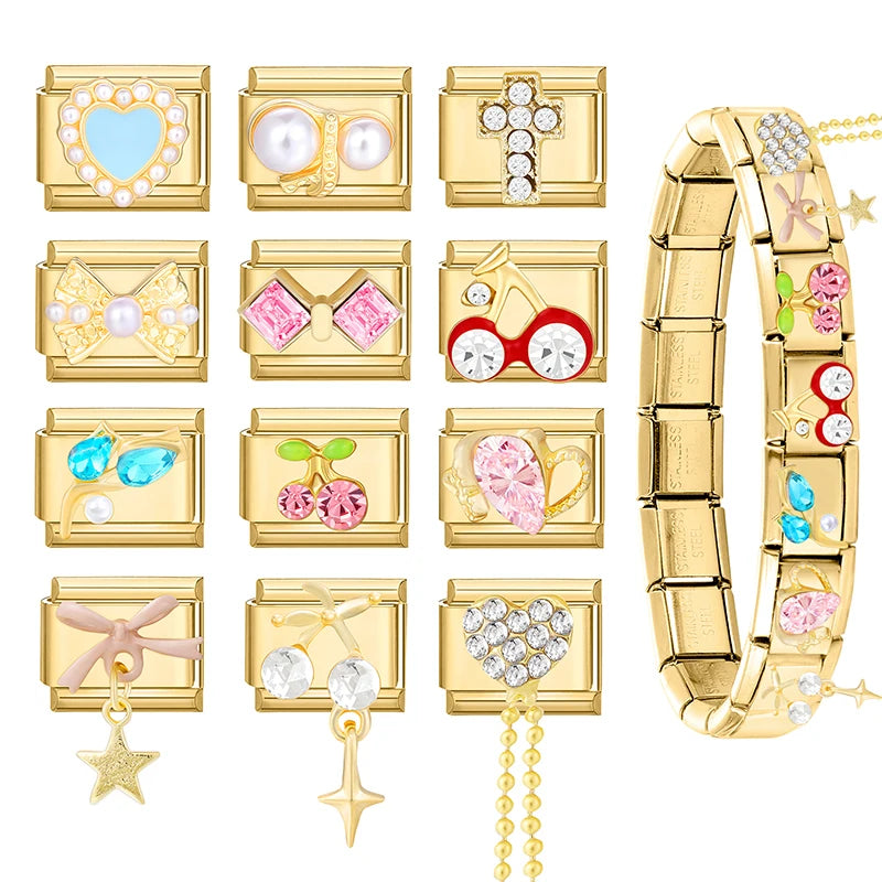 Elegantes Edelstahl Charm Armband mit Zirkon für Frauen