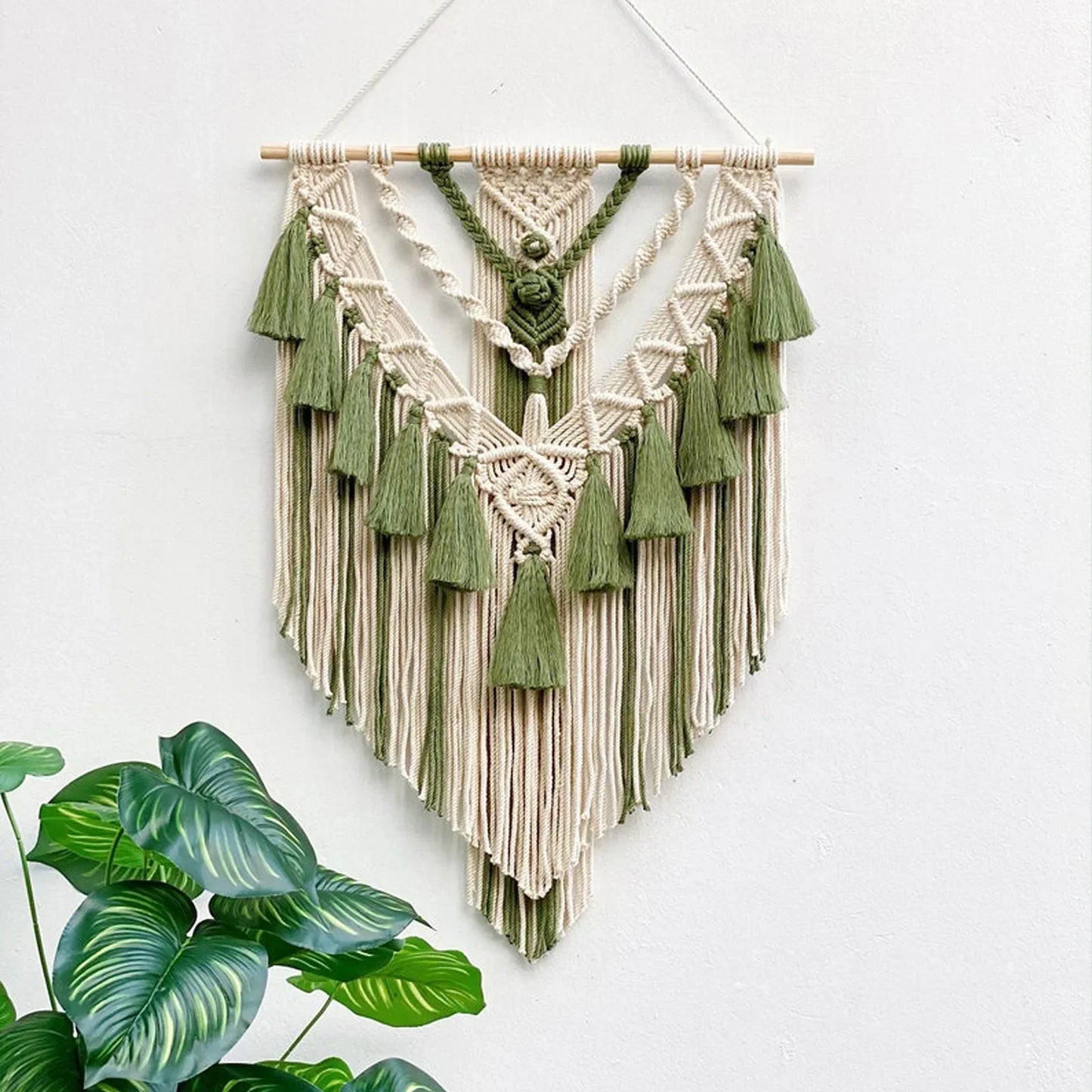 Makramee Wandbehang geometrisch, Boho-Stil, 55 x 70 cm - Yabubest - Home & More