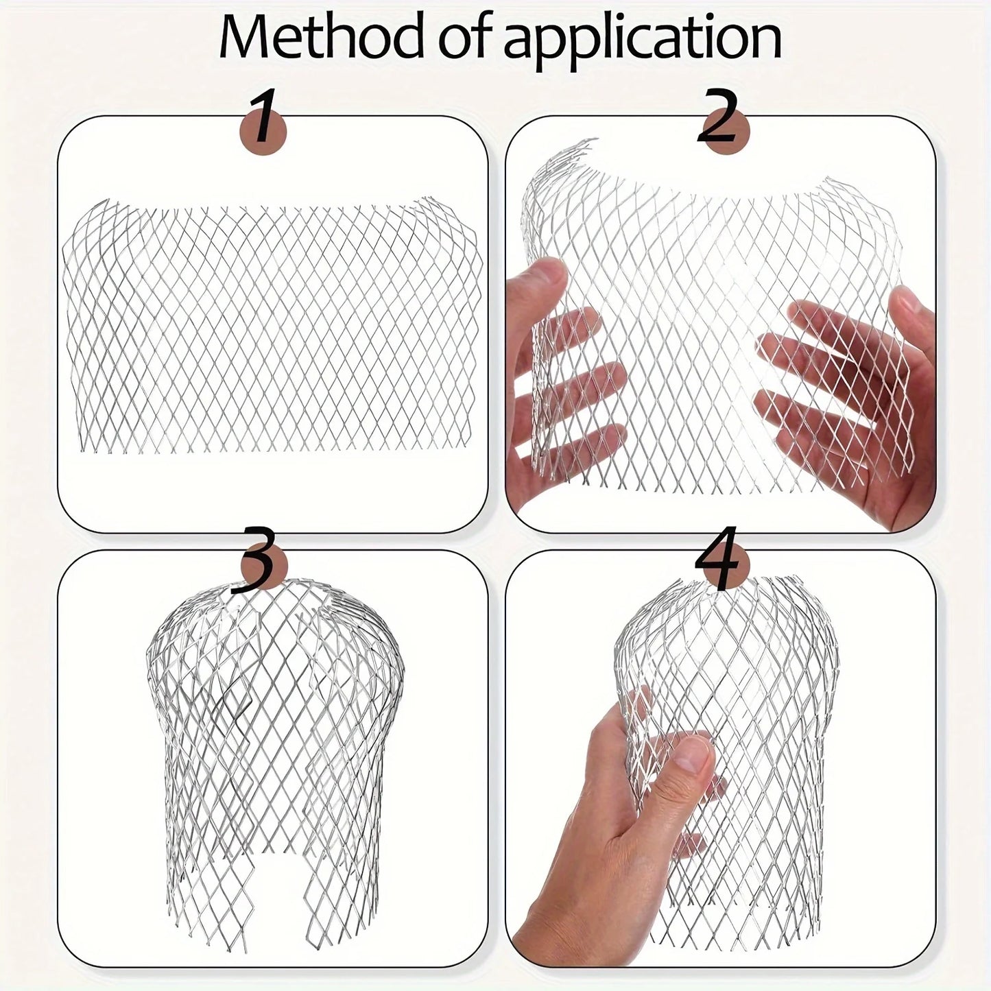 4 teiliges Metall Aluminium Dachrinnenfilter Set mit Maschen