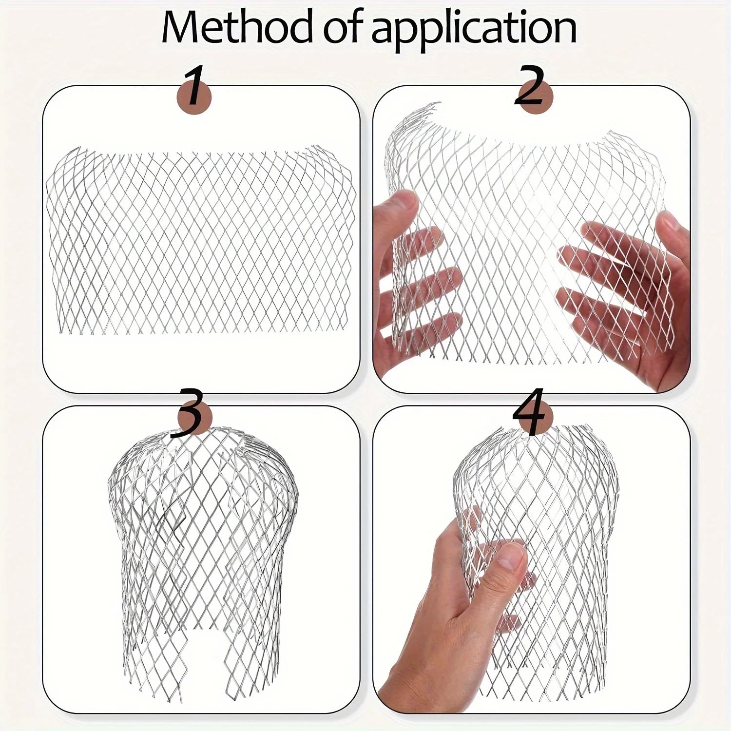 4 teiliges Metall Aluminium Dachrinnenfilter Set mit Maschen