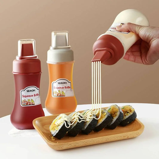 Auslaufsichere Squeeze Sauce Flasche 350ml – Nachfüllbar, 1/2/3 Stück Set