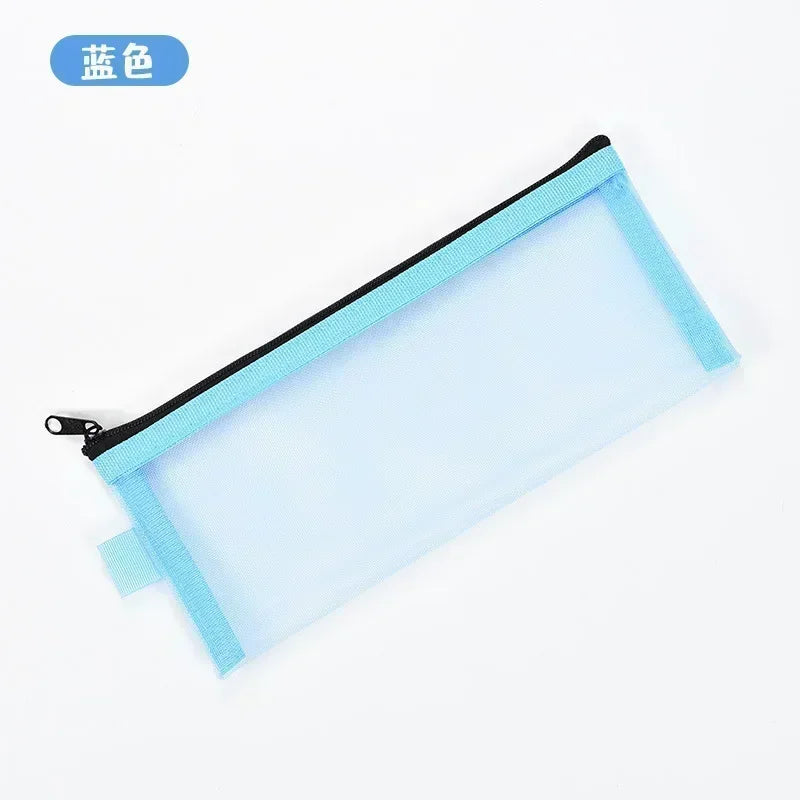 Transparentes Mesh Stift-Etui Kunststoff Mini Mäppchen für Büro - Schule