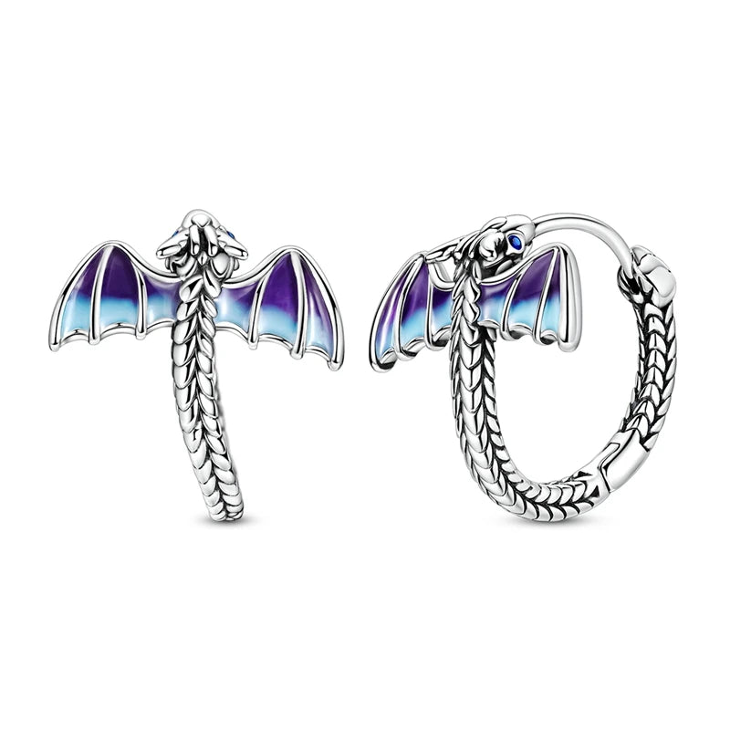 925er Sterlingsilber Creolen mit bunten Zirkon Blumen und Sternen Damenohrringe