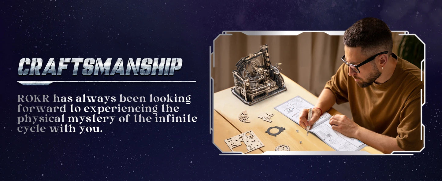 Elektrischer Marmor Lauf 3D Puzzle aus Holz mit Lichtfunktion-Yabubestshop