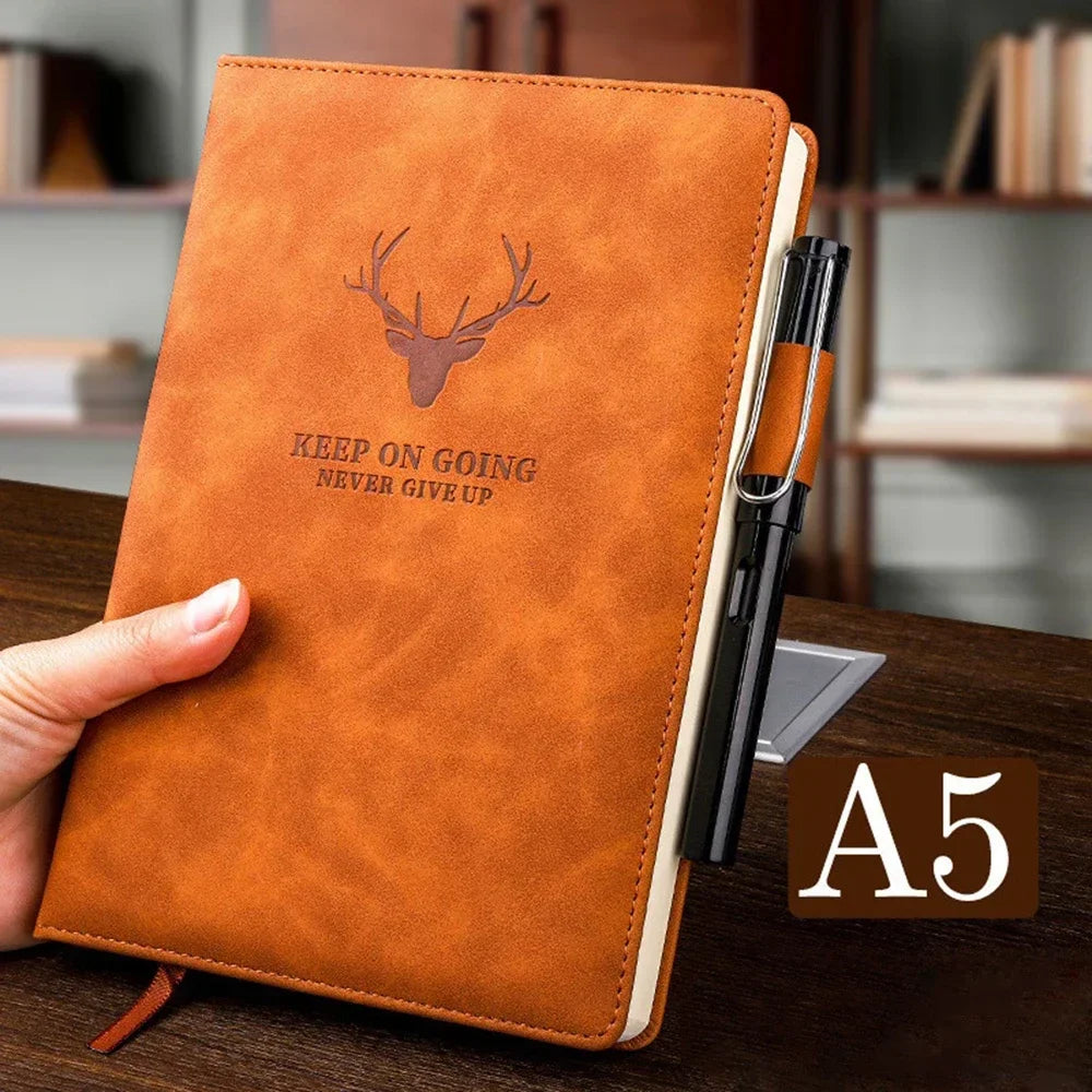 A5 Leder Notizbuch mit Hülle Softcover Lesezeichen für Business & Meetings