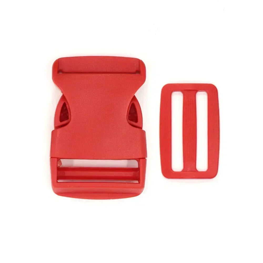 38mm Kunststoff Set: Schnellverschluss Schnallen & Tri-Glide für Rucksack Gürtel