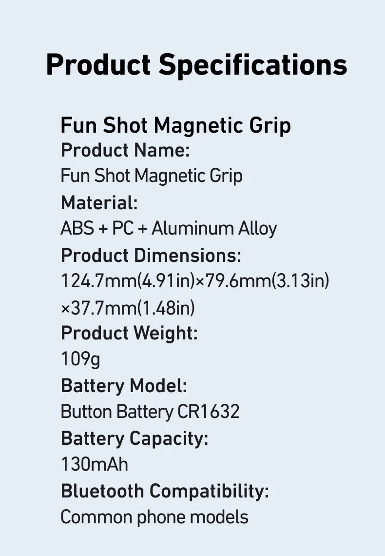 Magnetischer Smartphone-Handgriff mit Bluetooth Fernbedienung