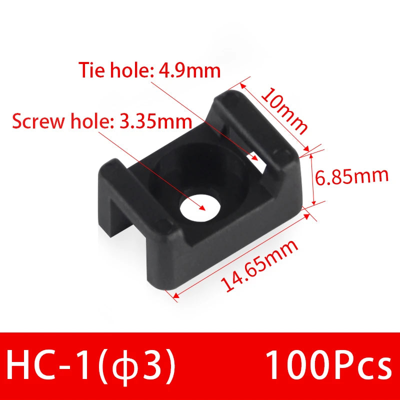 100 Stück Kabelbinderhalter Kunststoff Kabelbefestigung für USB Kabel