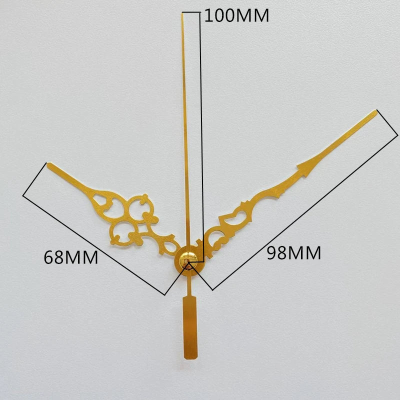 Goldfarbene Wanduhrzeiger für individuelle Heimdekoration