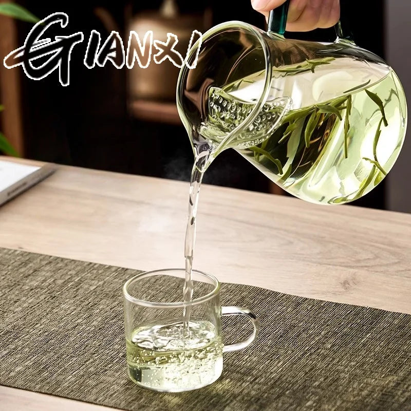 GIANXI Glas Teekanne mit Halbmond Filter und Keramik Heizung