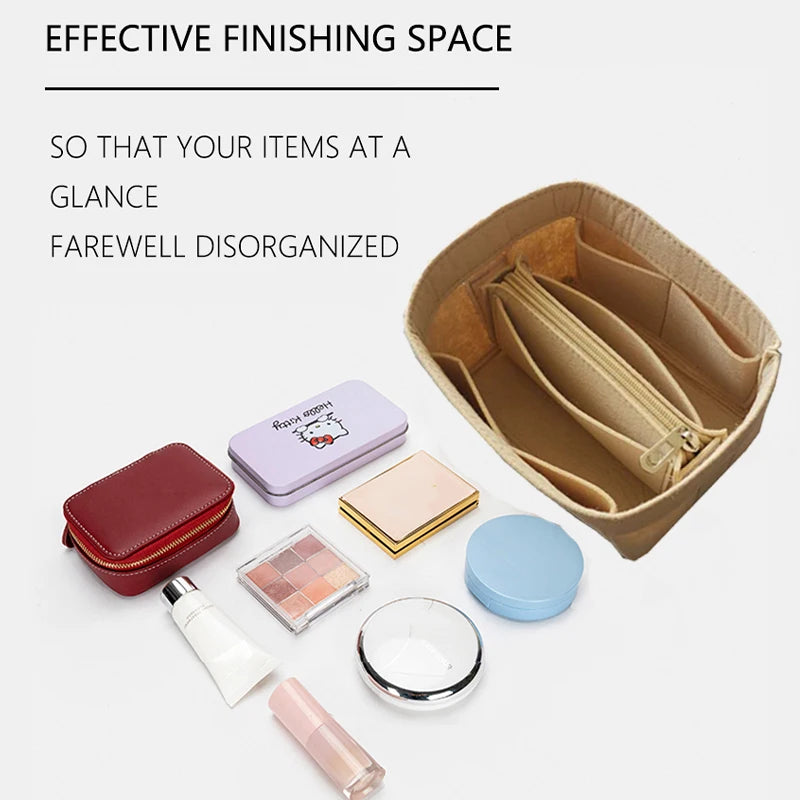 Filz Tasche Organizer für Handtaschen 18/22 Kosmetik Make-Up Einsatz Reise