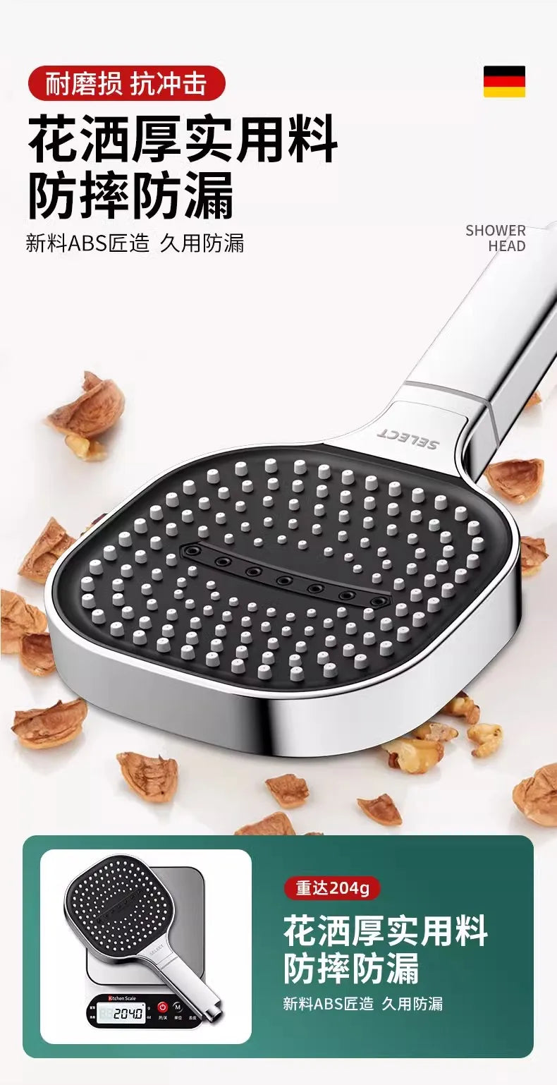 13 cm großer handgehaltener Duschkopf mit 3 Modi und Hochdruckwasser-Yabubest - Home & More