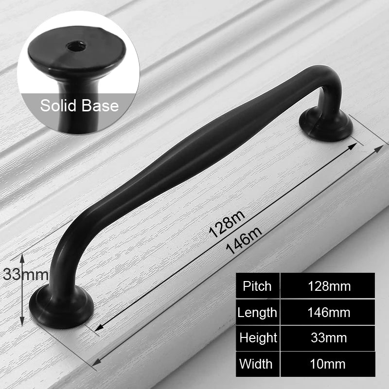 Moderne Schwarze Möbelgriffe Aluminium Schrank Schubladen Knöpfe versch. Lochabstände