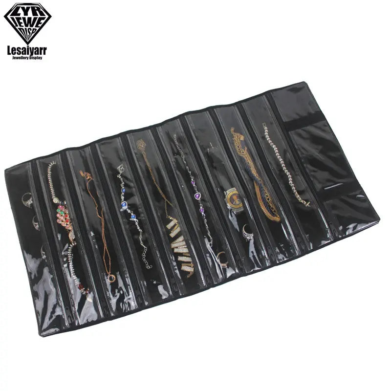 Praktische Samt Schmuckrolle für Ketten & Armbänder Reiseorganizer