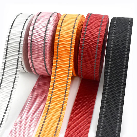 Reflektierendes 25 mm Polyester-Gurtband 5 m für Taschen DIY Hundehalsband