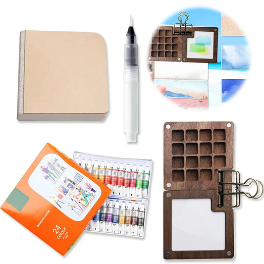 Reise Aquarell-Farbpalette Set, Mini Taschen Künstler Farbpalette