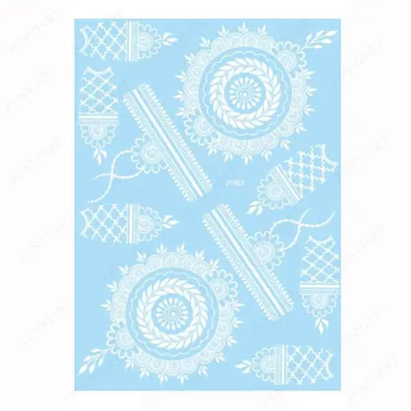 Weiße Henna Temporäre Tattoos für Frauen Hand Mehndi Party Körperkunst