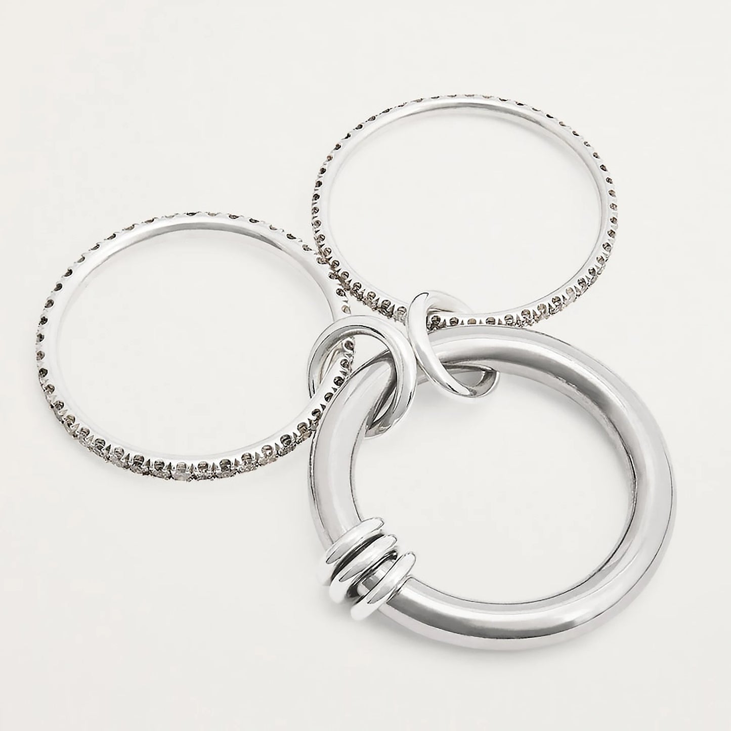 Mehrschichtige stapelbare Fingerringe mit Zirkonia 18K vergoldet Edelstahl