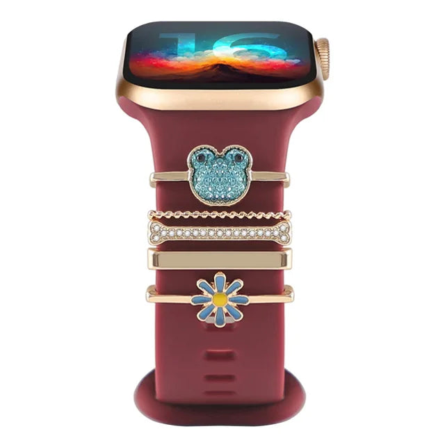 Dekoration für Apple Watch Band Ultra2 10 9 8 Diamant Schmuck Armband Zubehör für Samsung/Huawei Uhr 20/22mm Armband Charms-Yabubest - Home & More