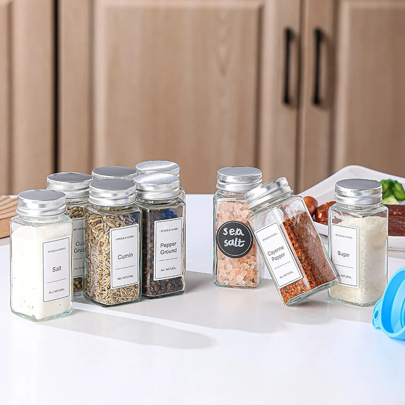 Transparenter quadratischer Vorratstank Glas mit Akazienholzdeckel