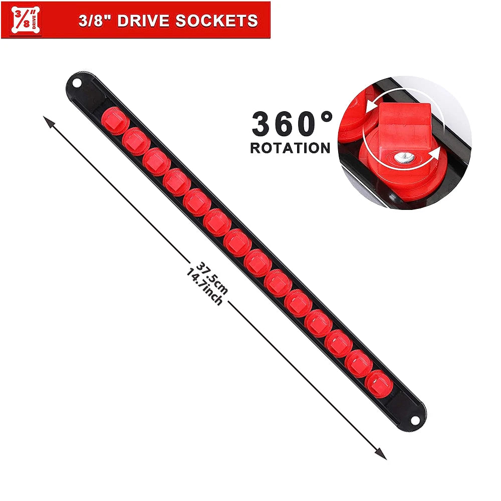 360° Drehbarer ABS Sockel Organizer mit 1/4, 3/8 und 1/2 Zoll Halter