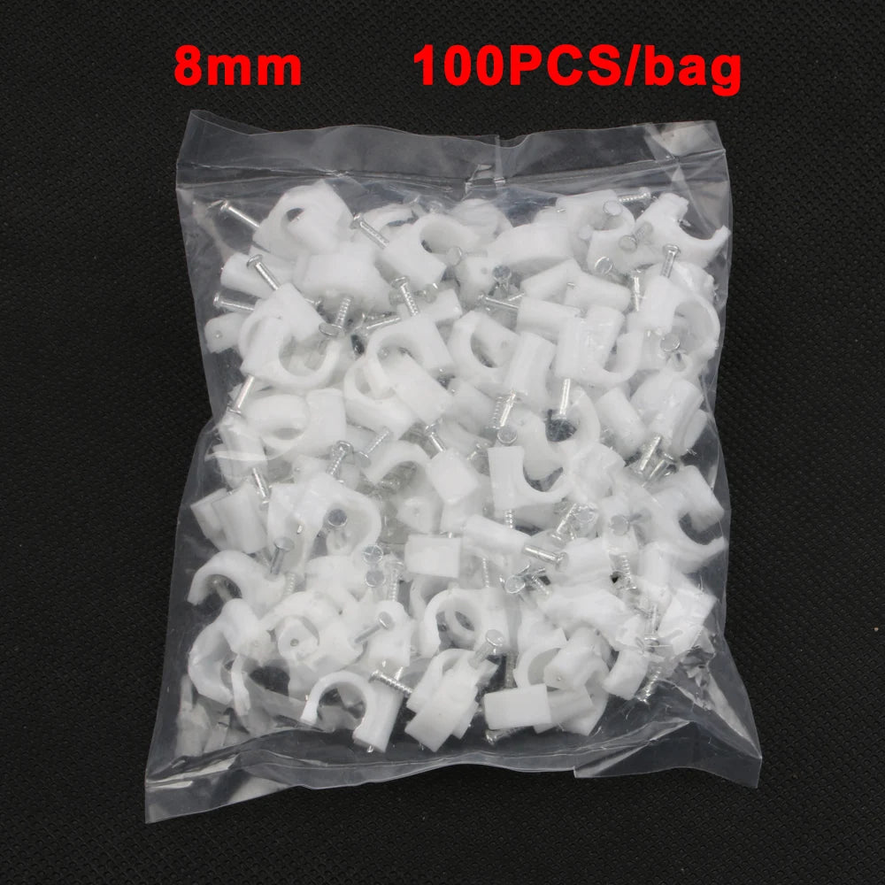 Runde Kabelklemmen 4-16mm für sichere Kabelverlegung – 100 Stück weiß