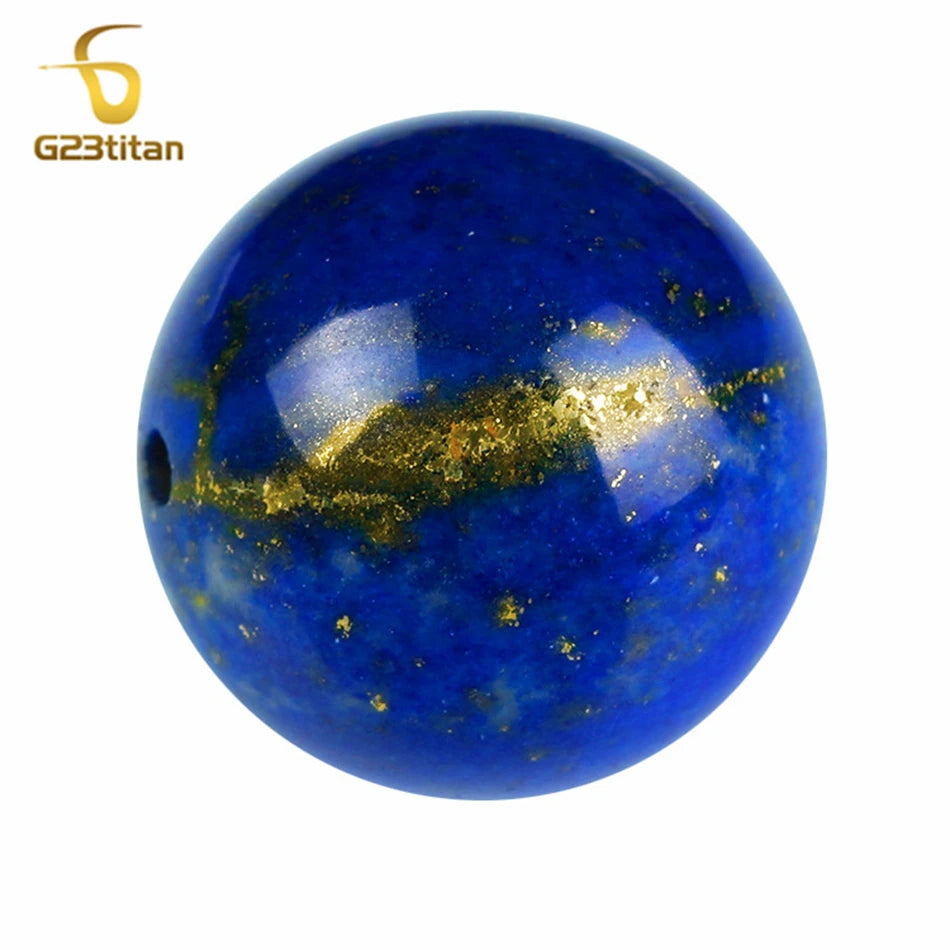 Titan Ohrstecker mit blauer Lapislazuli Perle unisex Halbedelstein Schmuck