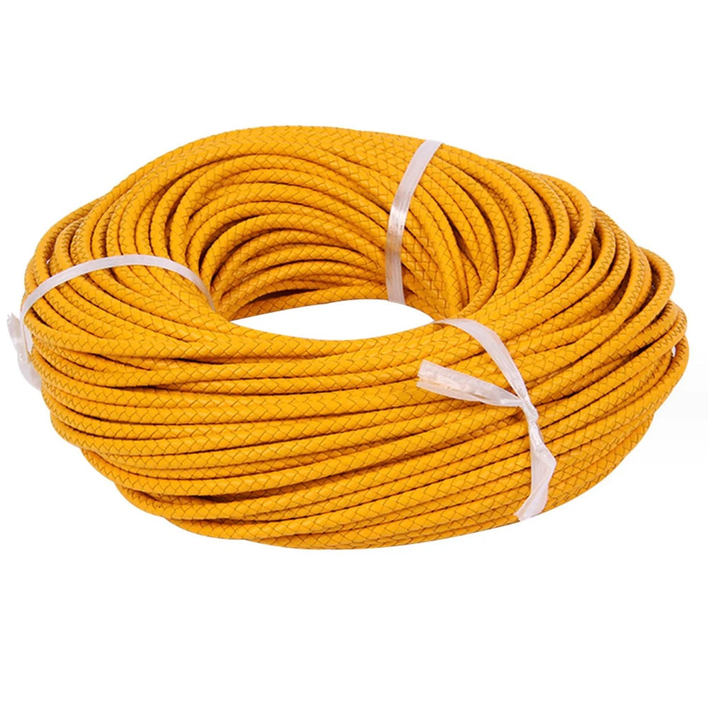 Buntes geflochtenes Echtleder-Armband, 2 Meter, 3-6 mm-Yabubest - Home & More