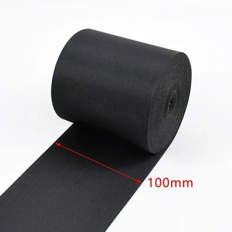 5m Schwarzes Nylon Gurtband 10-100mm für Taschen, Gurte, Haustier, DIY