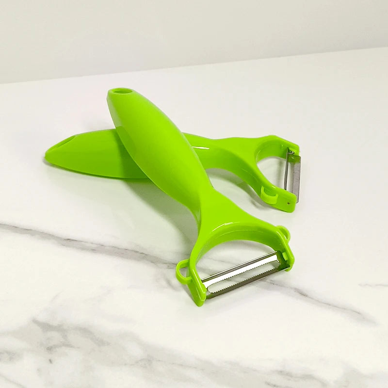 Grüner Mehrzweckschäler für Gemüse und Obst, Küchenhelfer im Haushalt