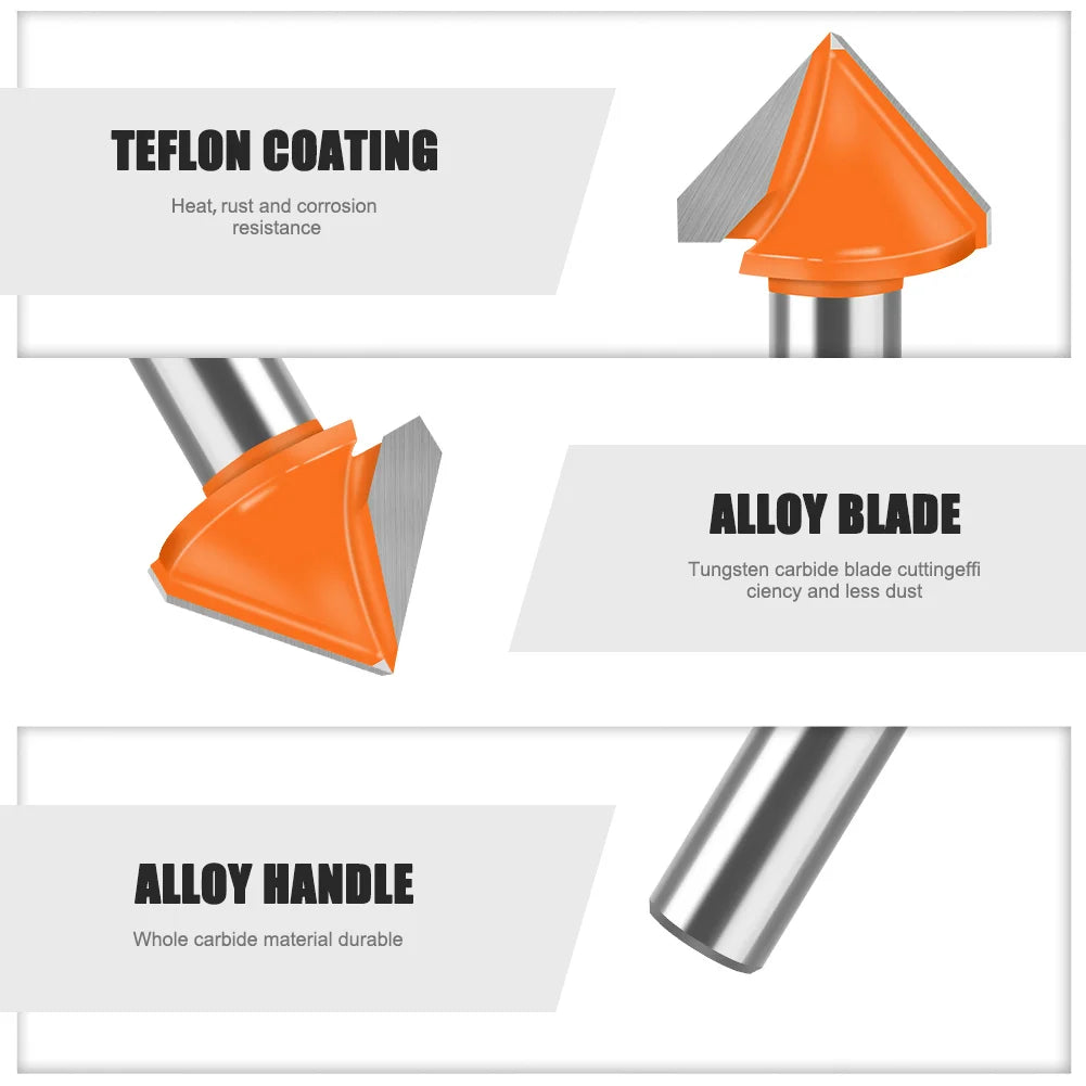 3D V-förmiger Fräser 90° und 120° für präzise Anfas- und Gravurarbeiten