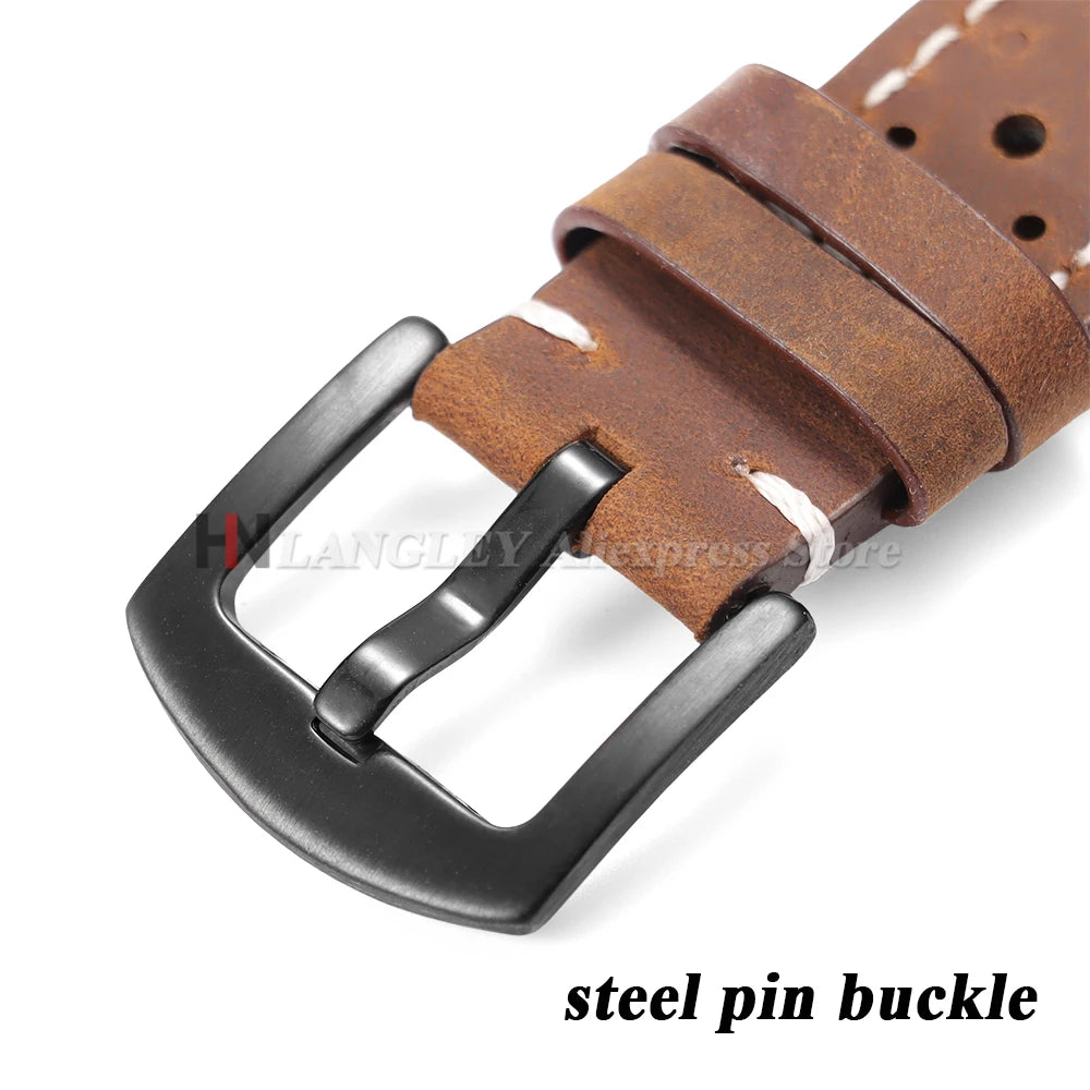 Vintage handgefertigtes Uhrenarmband aus Leder in 18 bis 24 Milli