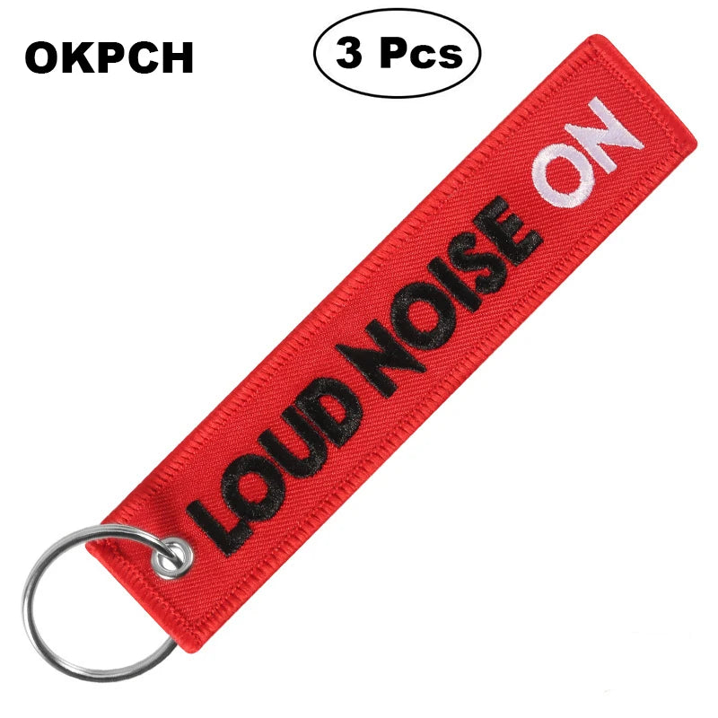 3-teiliges Schlüsselanhänger Set Bestickte Metallanhänger für Autos Motorräder