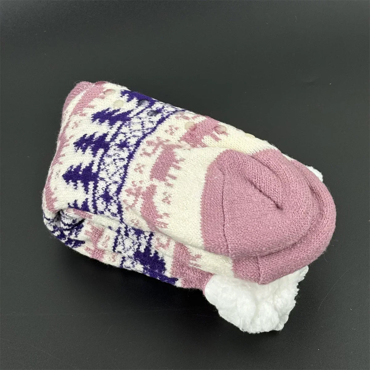 2er Set flauschige Damen Thermo-Socken rutschfest warm Plüsch Weihnachten