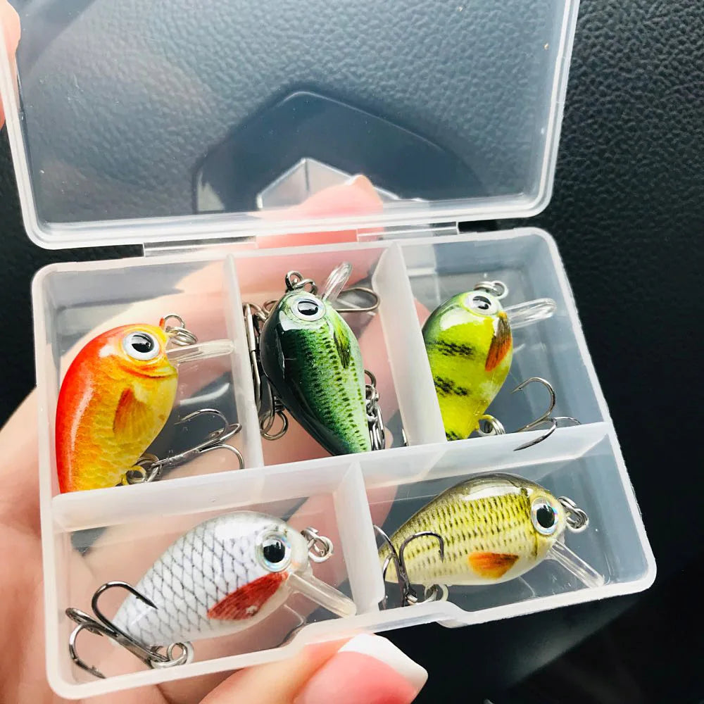 5 Mini Schwimmköder 3cm 1,5g Wobbler Köder für Süßwasser Angeln