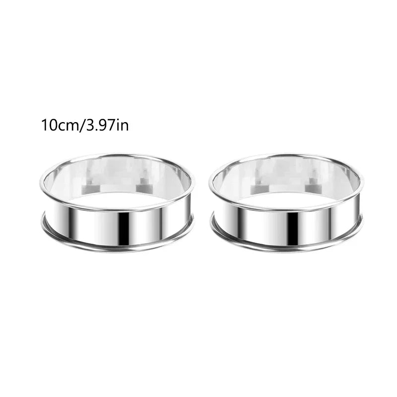 2er Set Edelstahl Backring 8 und 10 cm für Kuchen und Gebäck