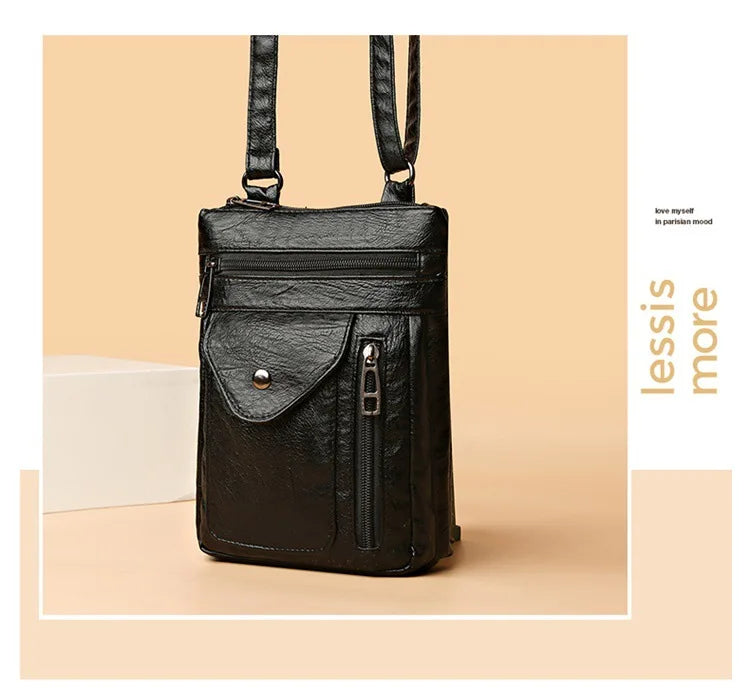 Modische Umhängetasche aus weichem Leder für Damen Handytasche