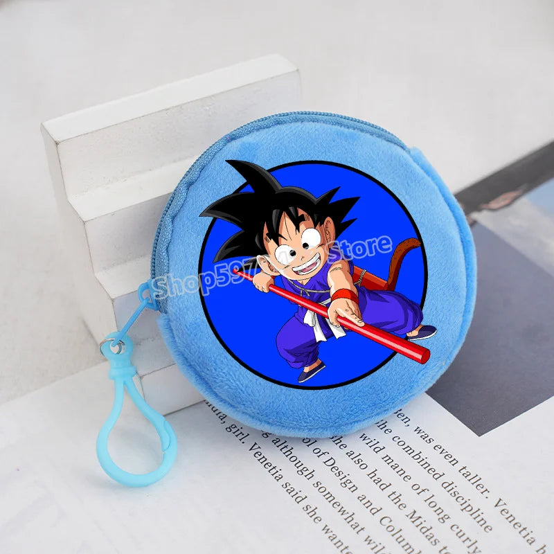 Plüsch Mini Geldbörse mit Reißverschluss rund Cartoon Schlüsselanhänger