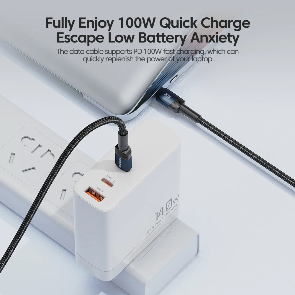100W USB C Ladekabel 3m, PD 5A – Schnelles Laden für alle kompatiblen Geräte
