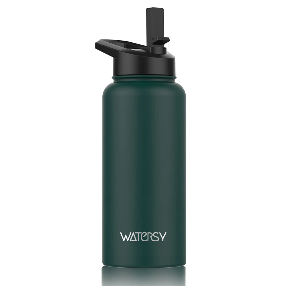 Großer 900ml Edelstahl Thermobecher mit Griff – Isoliert für Büro & Sport