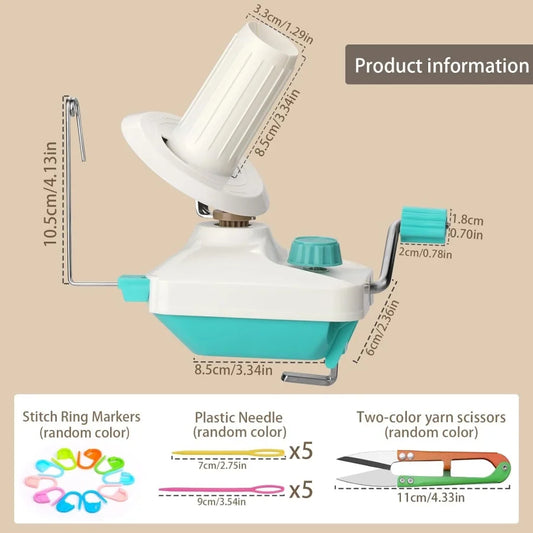 Handbetriebener Garnwickler mit Garnnadeln für Strickgarn ordentlich wickeln