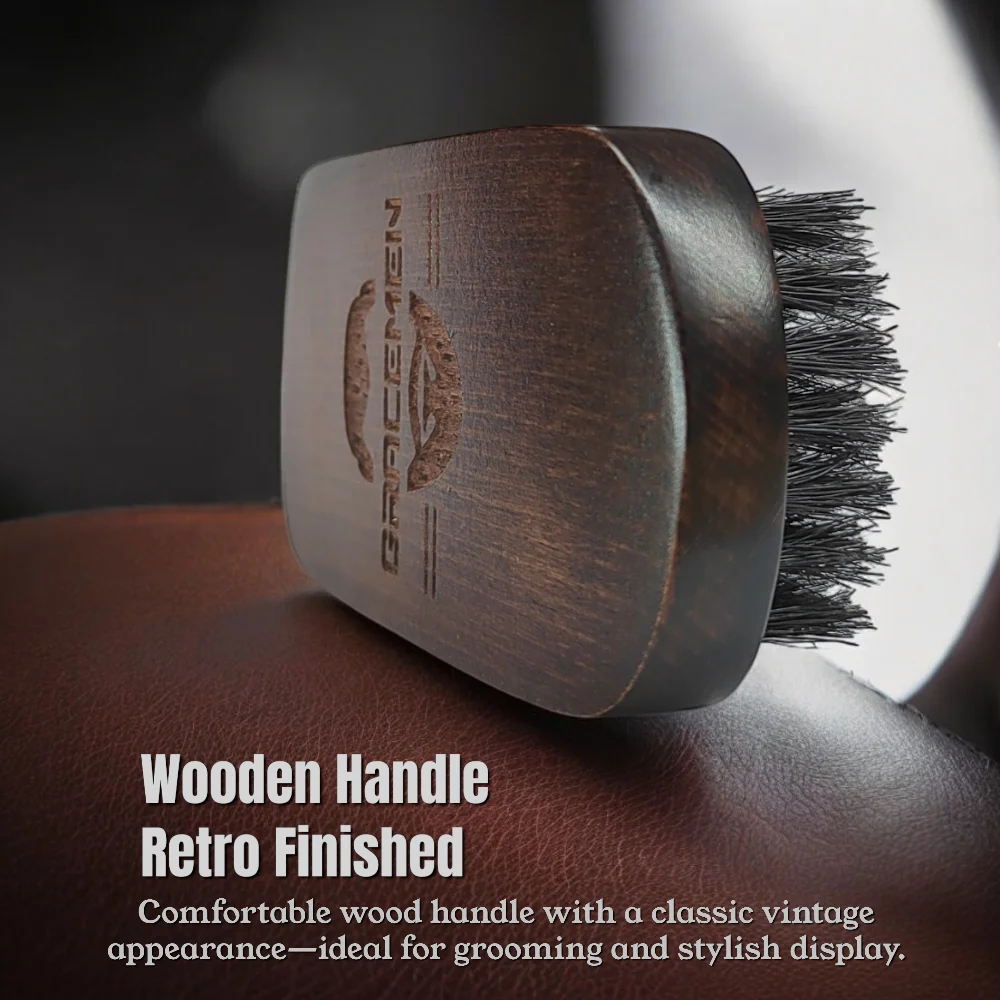 Ovaler Bartkamm mit Wildschweinborsten und Holzgriff-Yabubestshop
