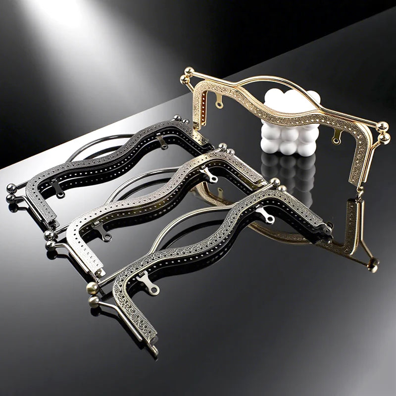 Metall Geldbörse Rahmen 20,5/27 cm Kussverschluss für Taschen 1 oder 2 Stück