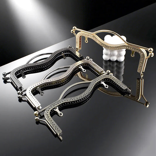 Metall Geldbörse Rahmen 20,5/27 cm Kussverschluss für Taschen 1 oder 2 Stück