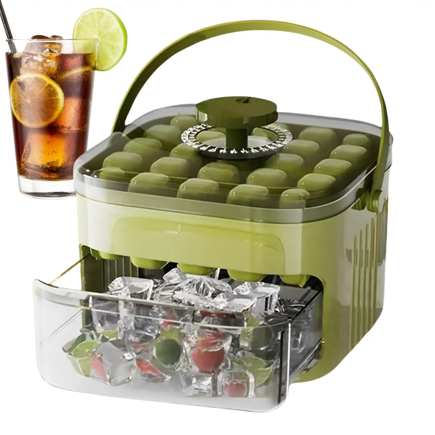 Doppel Schicht Eiswürfelform mit großem Fassungsvermögen und Deckel für Gefrierschrank