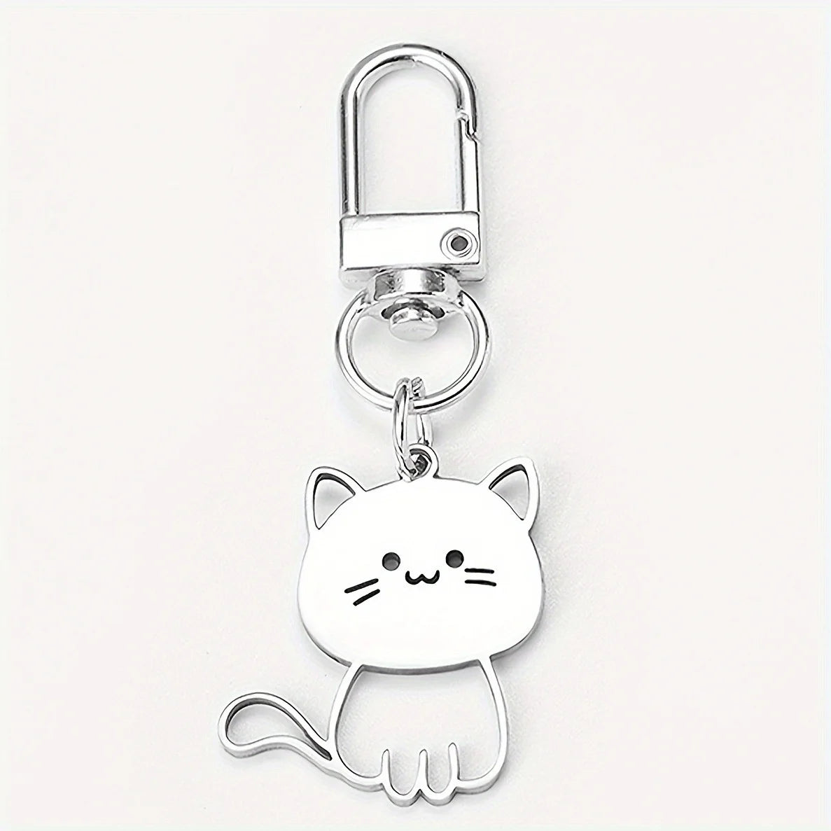 Edelstahl Schlüsselanhänger für Paare Katze Fisch Motiv Valentinstag