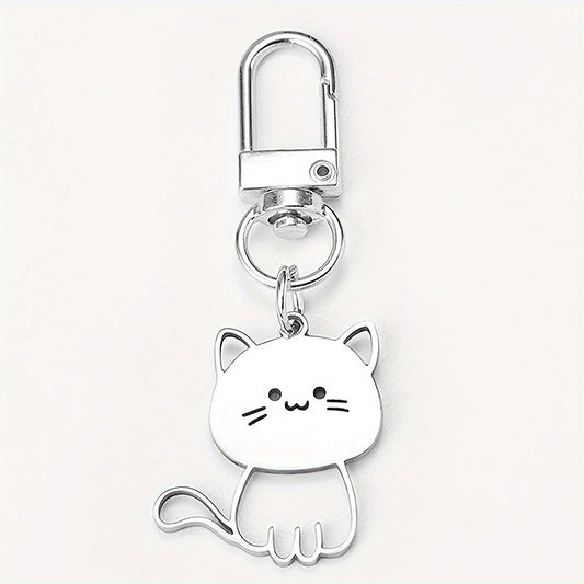 Edelstahl Schlüsselanhänger für Paare Katze Fisch Motiv Valentinstag